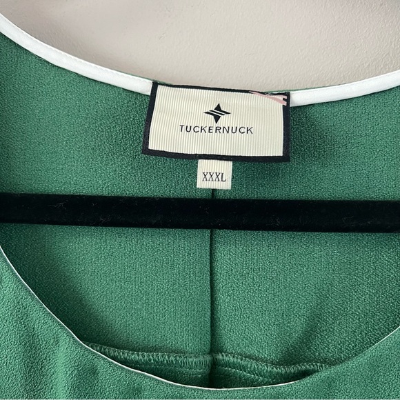 Tuckernuck Seamed shift mini dress Ladies Size xxxl Green white stripe - Picture 3 of 8